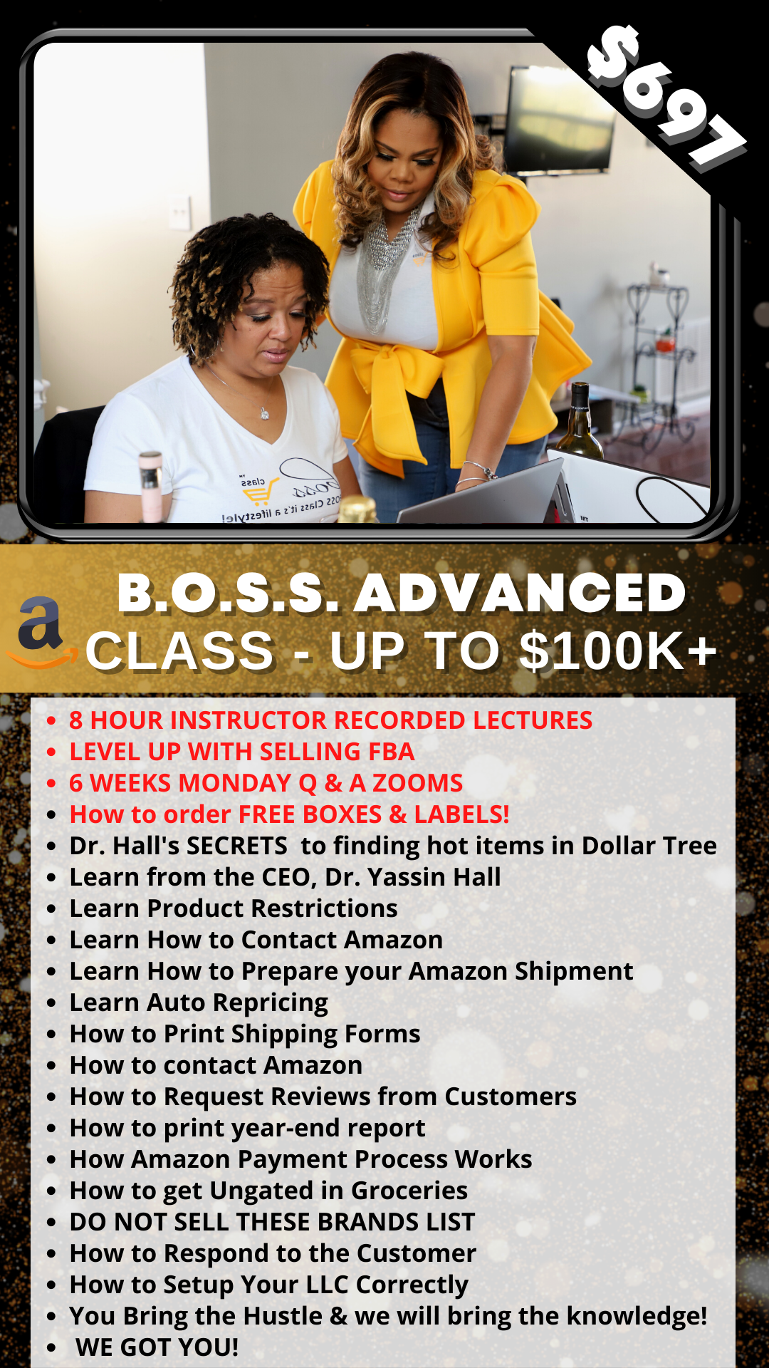 BOSS ADVANCE FBA/FBM COURSE - PAY USING SHOP PAY INSTALLMENTS ONLY *PLUS PROCESSING FEES*
